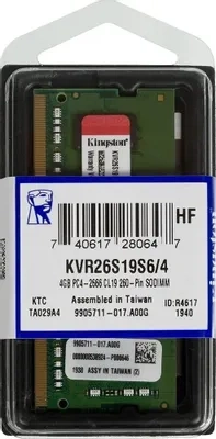 Сравнения Оперативная память Kingston SO-DIMM DDR4 4Gb 2666MHz pc-21300 (KVR26S19S6/4)
