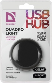 Концентратор 4-port Defender Quadro light USB 2.0 HUB
