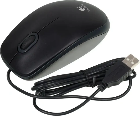 Обзор Мышь проводная Logitech B100, оптическая, USB, 1000dpi, Черный (910-003357)