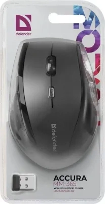 Мышь Defender Accura MM-365, оптическая, беспроводная, USB, Black